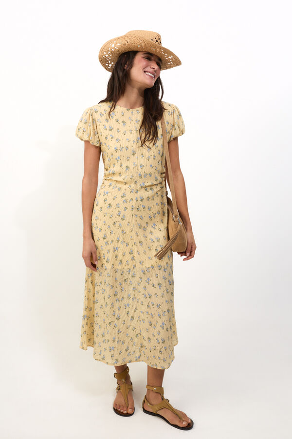 Slowlove Vestido estampado floral Estampado amarillo