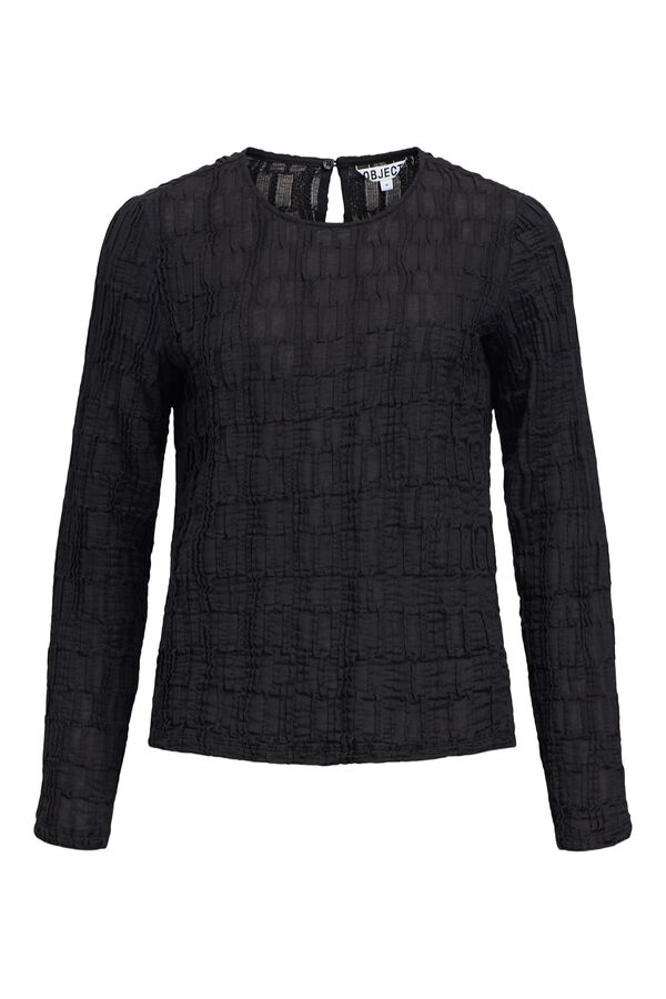 Object Top estructura manga larga Negro