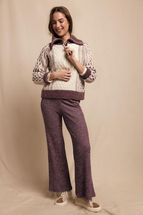 Slowlove Pantalón ancho de punto Lila