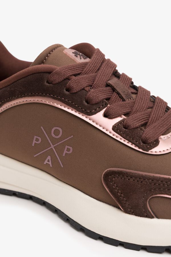 Popa Zapatilla Blake laminado Marr&oacute;n oscuro