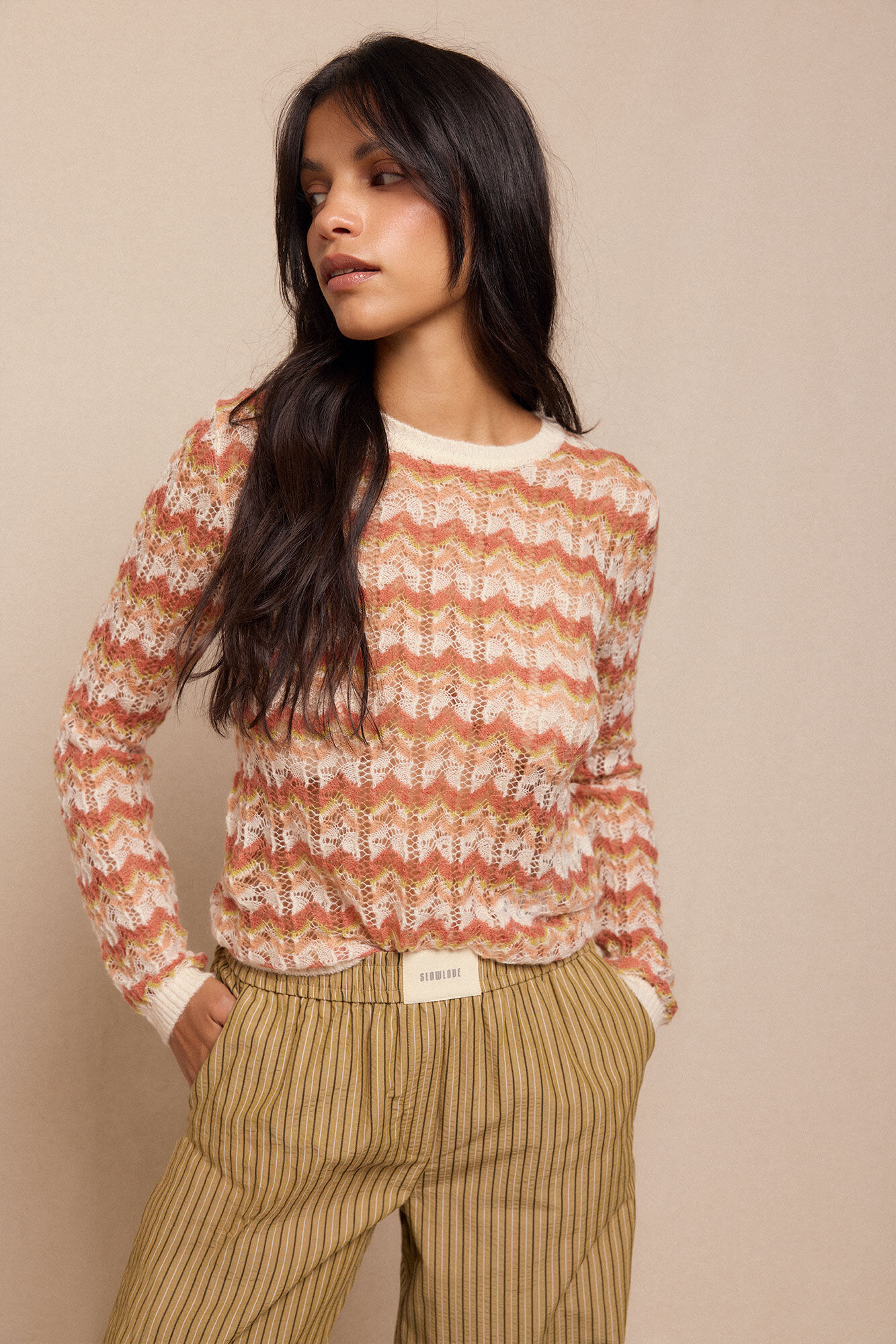 Slowlove Jersey calado multicolor