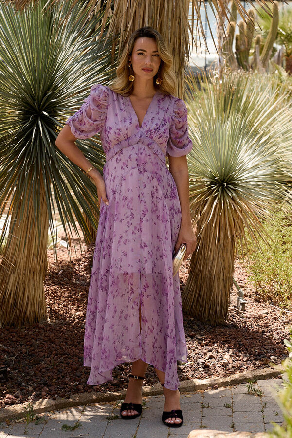 Pol&iacute;n Et Moi Vestido largo estampado Lila
