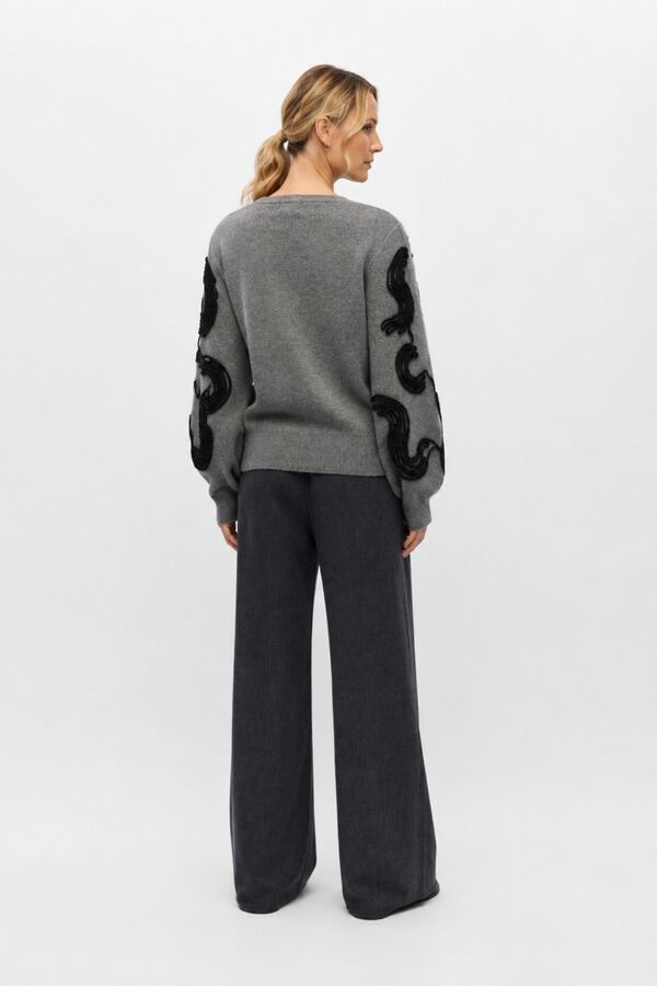 Object Jersey bordado cord&oacute;n Gris