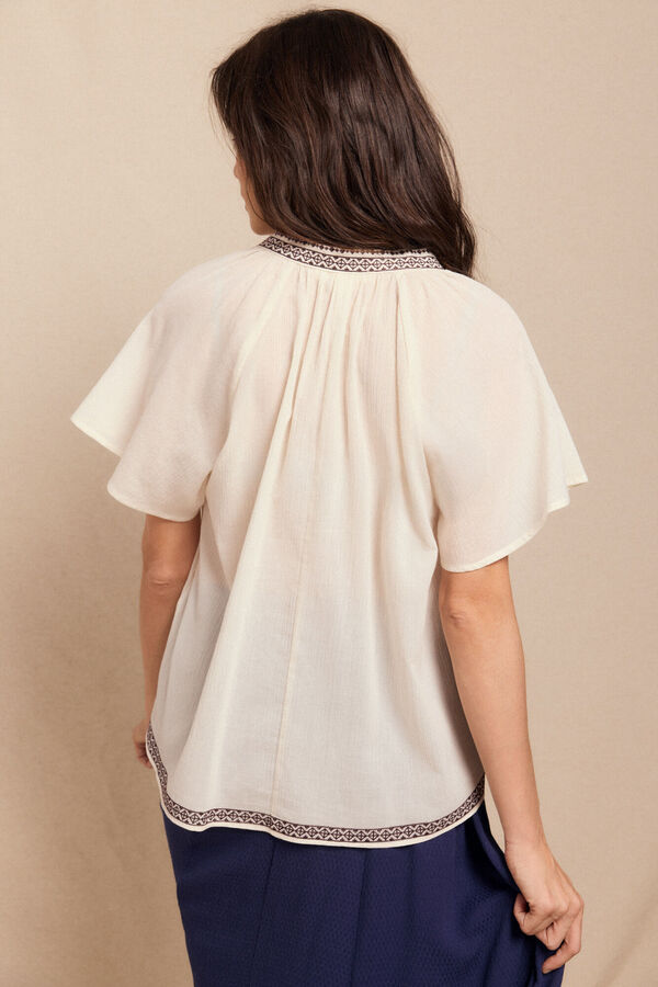 Slowlove Blusa bordados Blanco