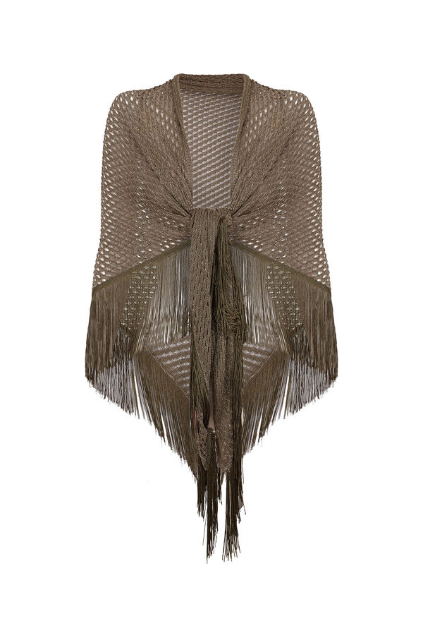 Slowlove Chal calado flecos Verde