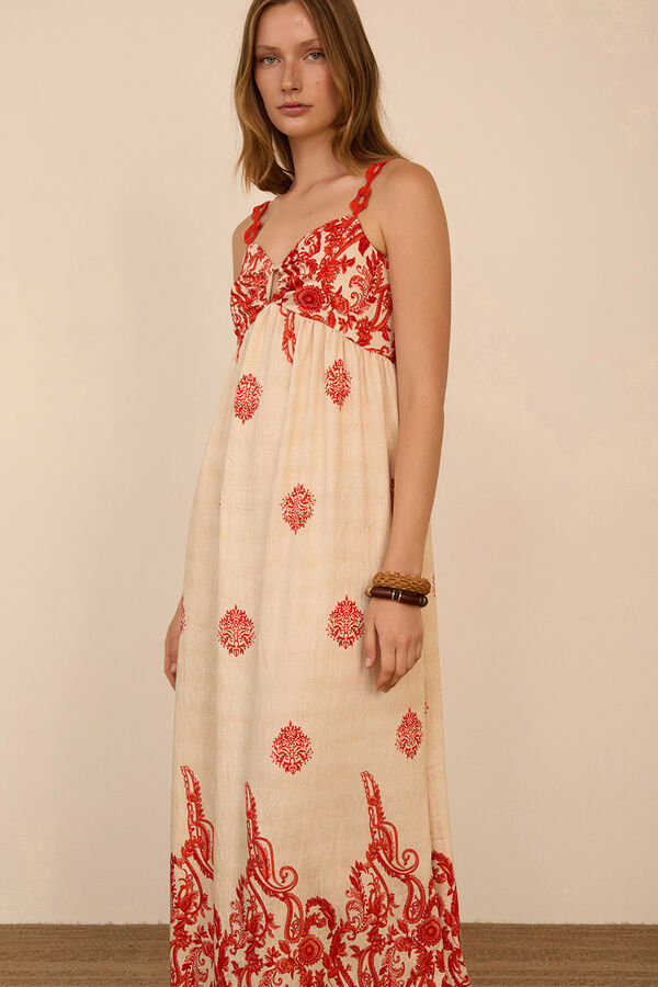 Meisie Vestido largo estampado Estampado blanco