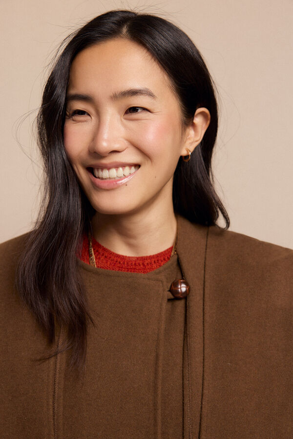 Slowlove Abrigo largo bufanda Kaki