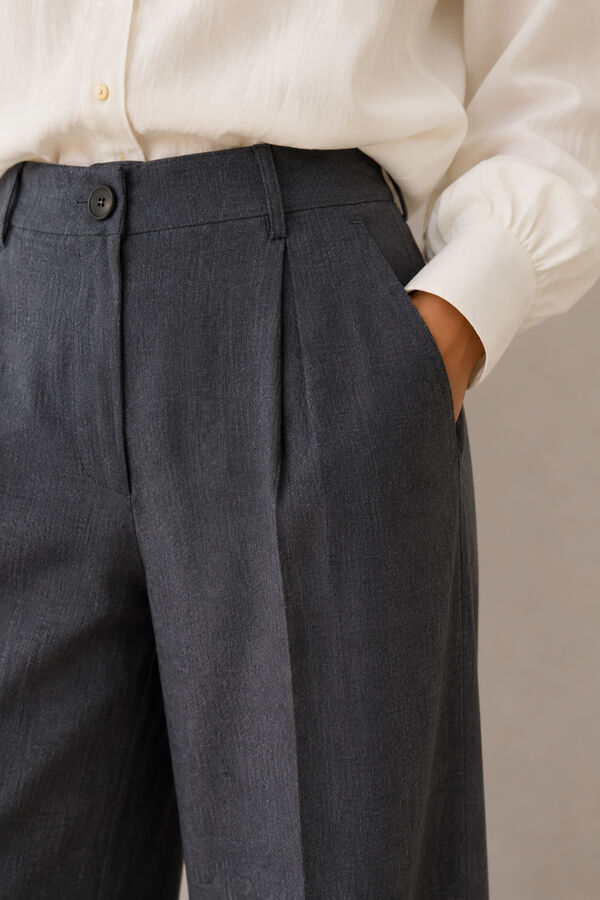 Vila Pantal&oacute;n wide leg Gris oscuro