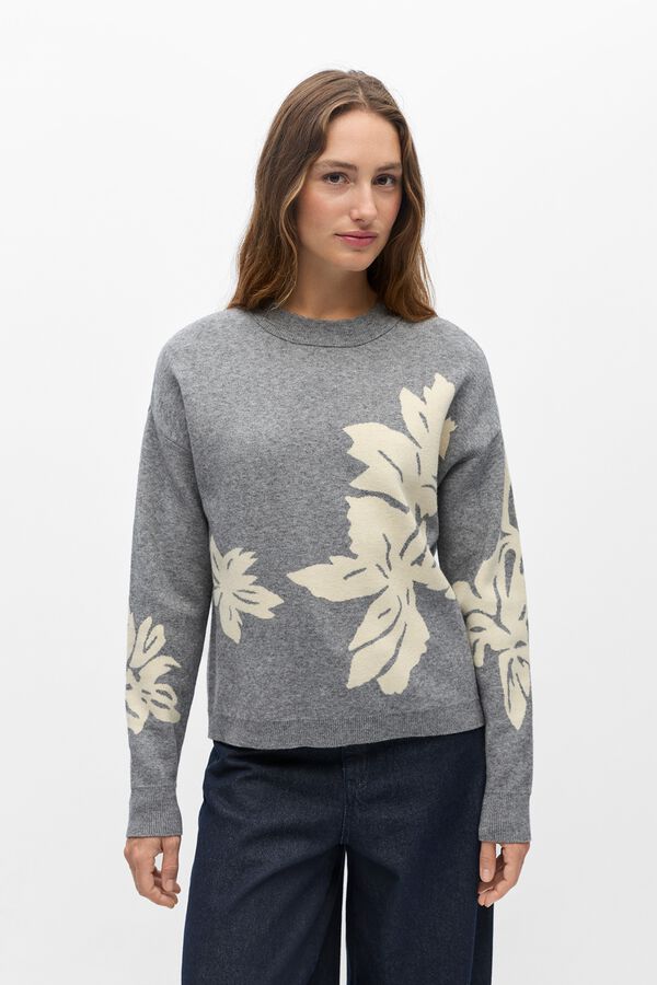 Object Jersey punto estampado Gris