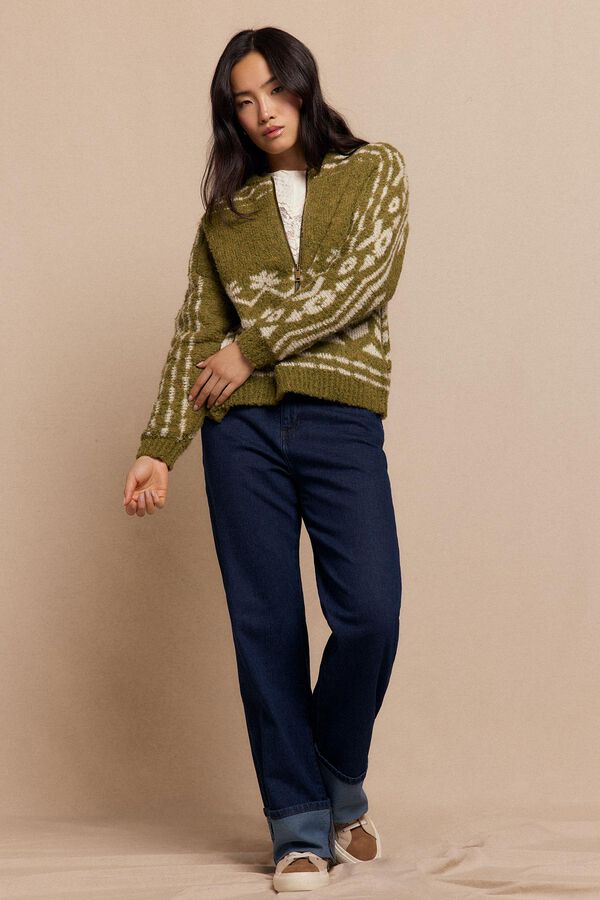 Slowlove Bomber punto jacquard Verde