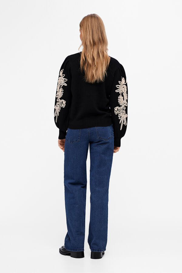 Object Jersey punto bordado Negro