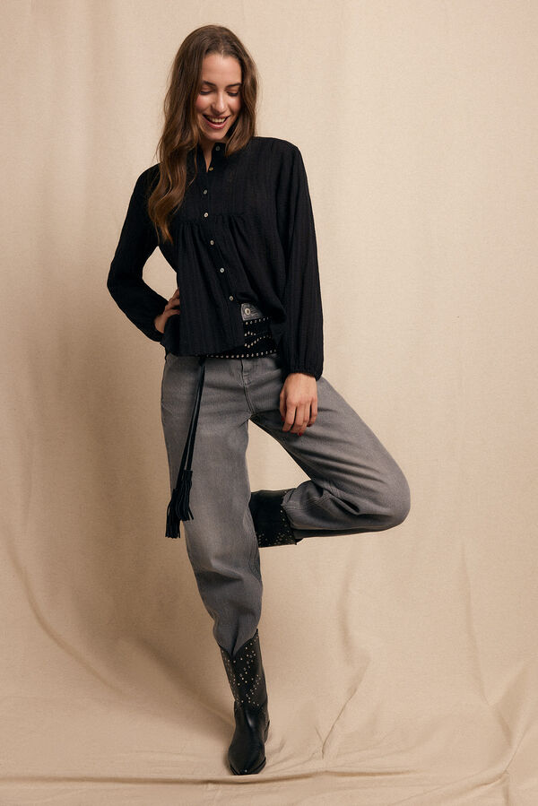 Slowlove Blusa encajes Negro