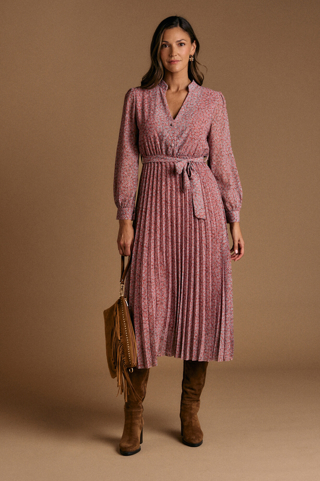 Pol&iacute;n Et Moi Vestido flores Malva