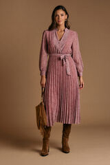 Pol&iacute;n Et Moi Vestido flores Malva Rosa