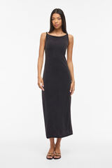 Vila Vestido midi con cuello barco de modal Negro