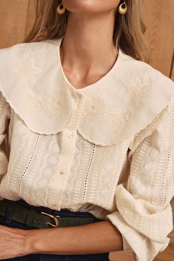 Pol&iacute;n Et Moi Camisa cuello Genoveva Beige
