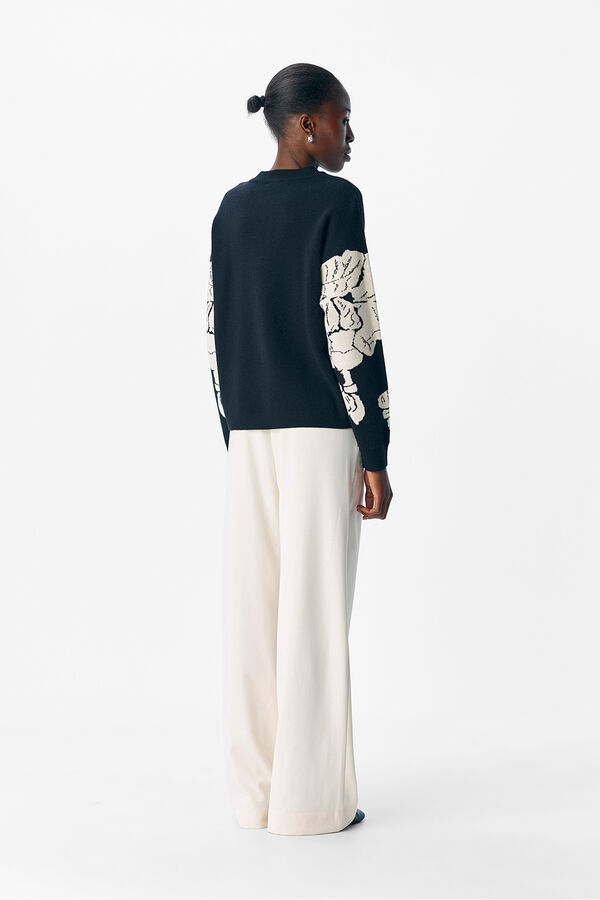 Object Jersey punto estampado Negro