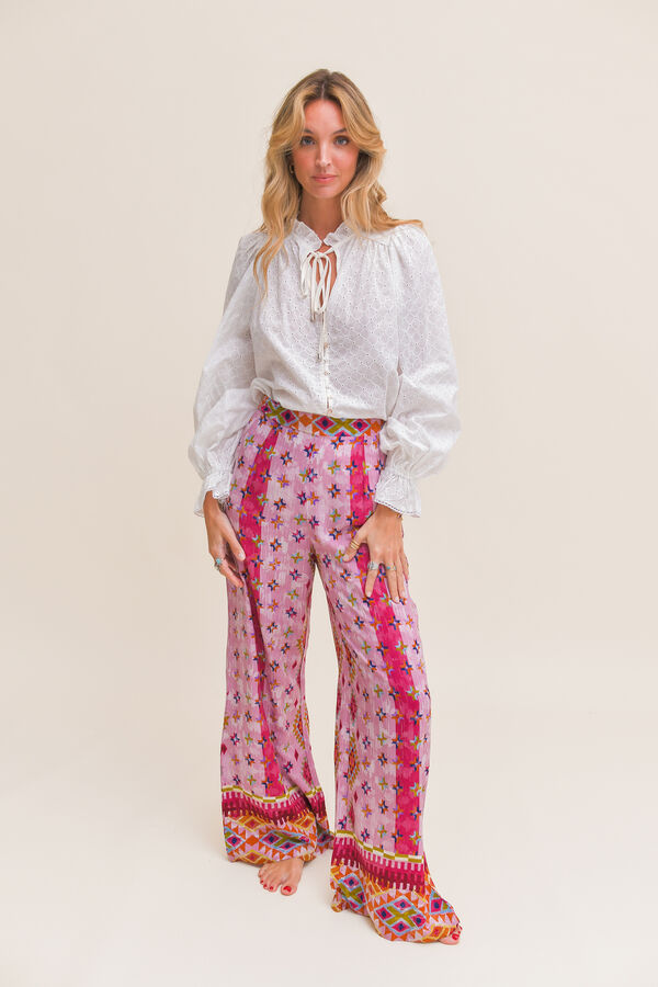 Jaase Pantalones pierna ancha Rosa
