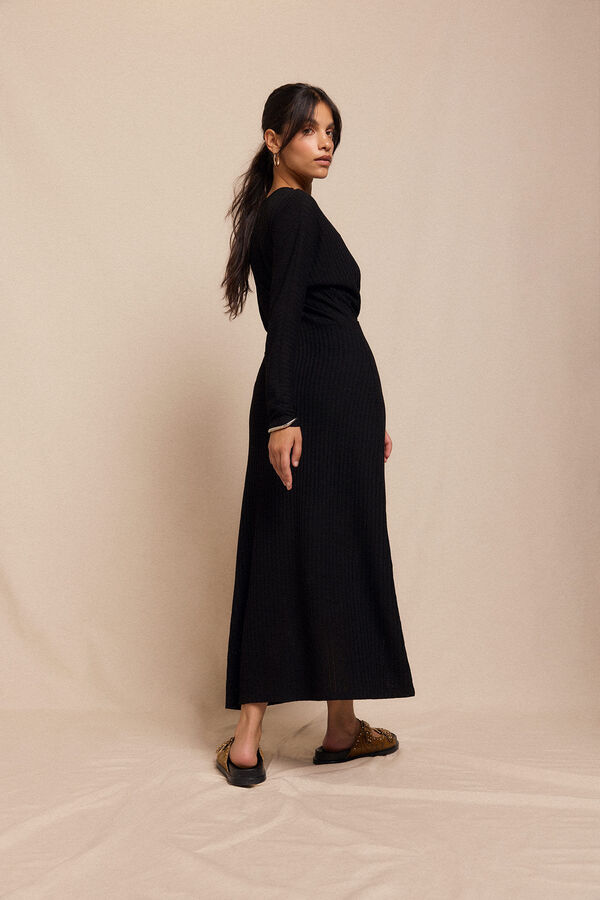 Slowlove Vestido estructura manga murciélago Negro