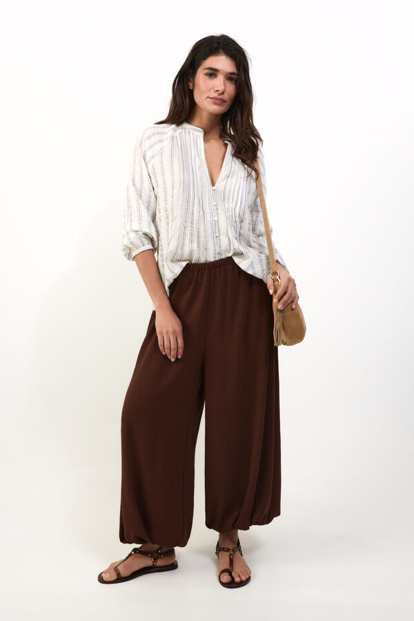 Slowlove Pantal&oacute;n bombacho Marr&oacute;n oscuro