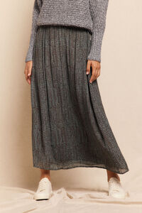 Slowlove Falda midi satinada estampada