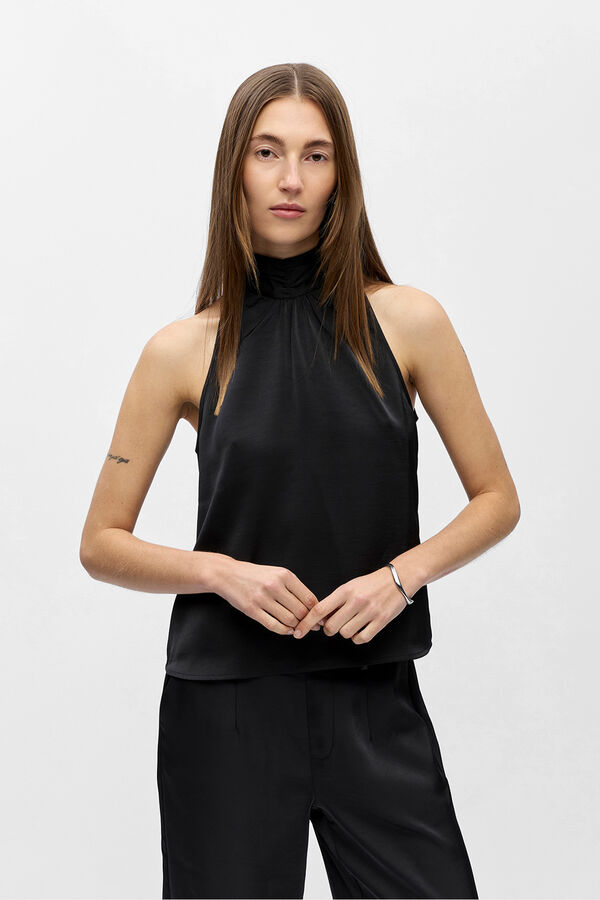 Object Top satinado lazada Negro