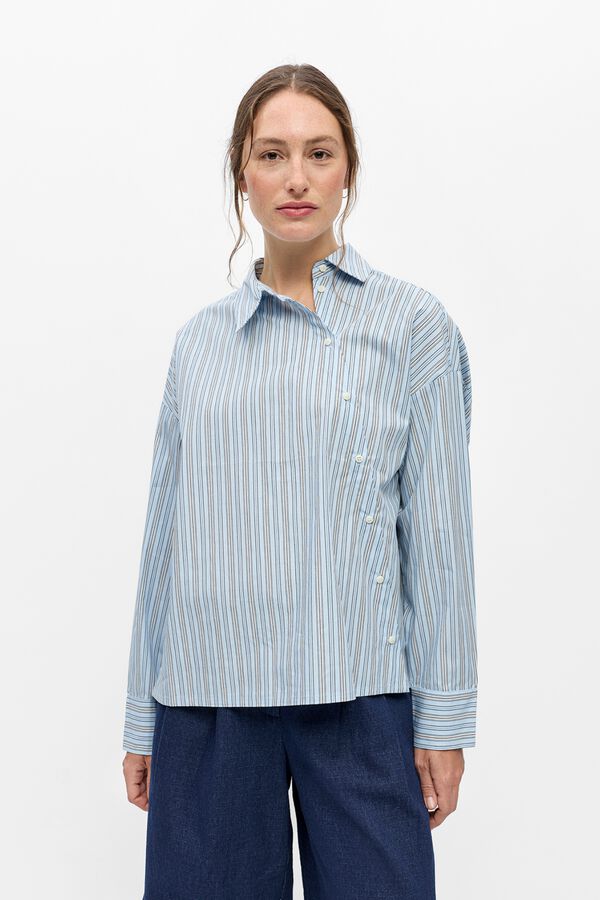 Object Camisa asim&eacute;trica rayas Azul