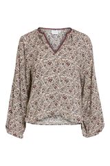 Vila Blusa estampada paisley Gris