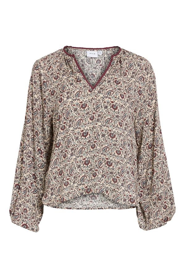 Vila Blusa estampada paisley Gris