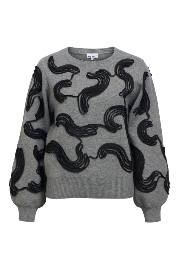Object Jersey bordado cord&oacute;n Gris