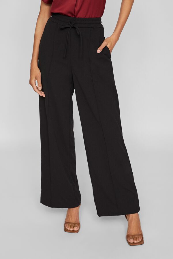 Vila Pantal&oacute;n fluido de pernera ancha Negro