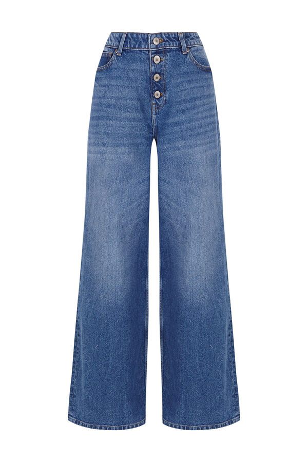 Slowlove Jeans wide buttons Azul