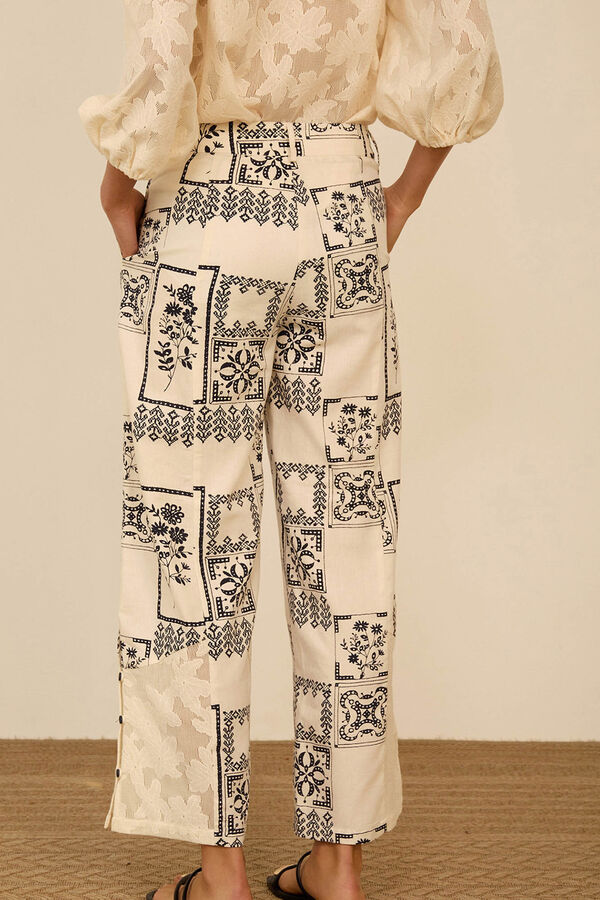 Meisie Pantal&oacute;n estampado bimateria Estampado blanco