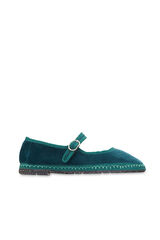 Flabelus Mery Jane de terciopelo Verde oscuro