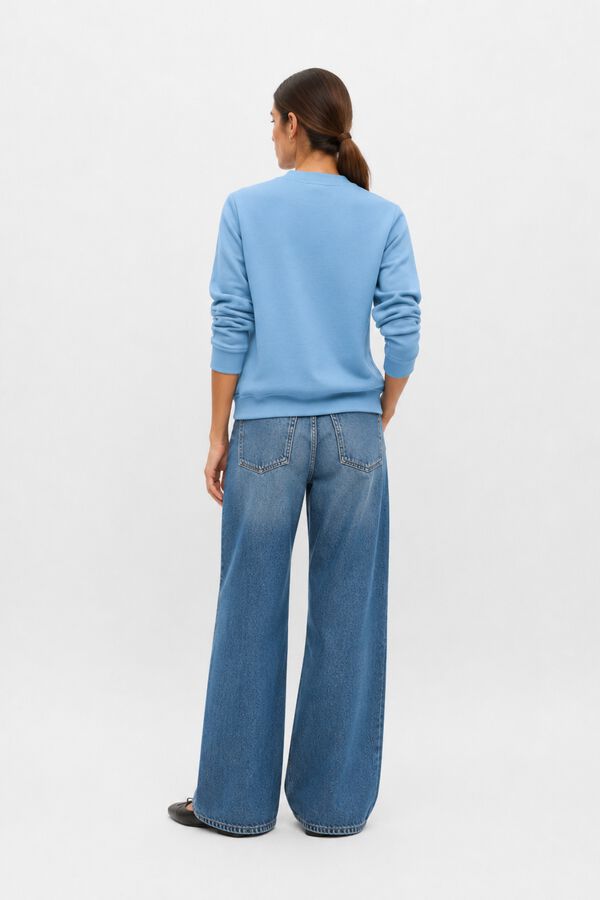 Object Sudadera bordado flores Azul