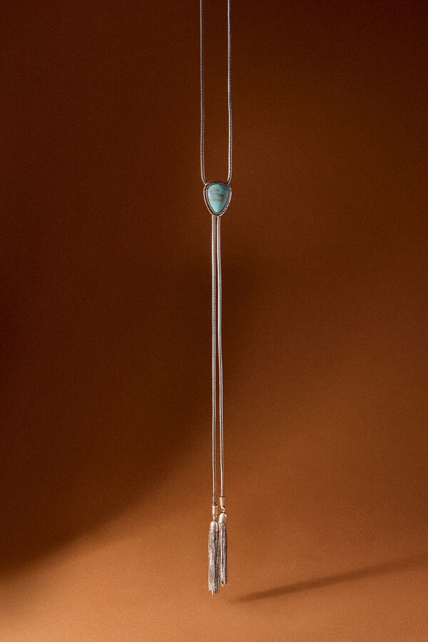 Slowlove Collar largo piedra Gris