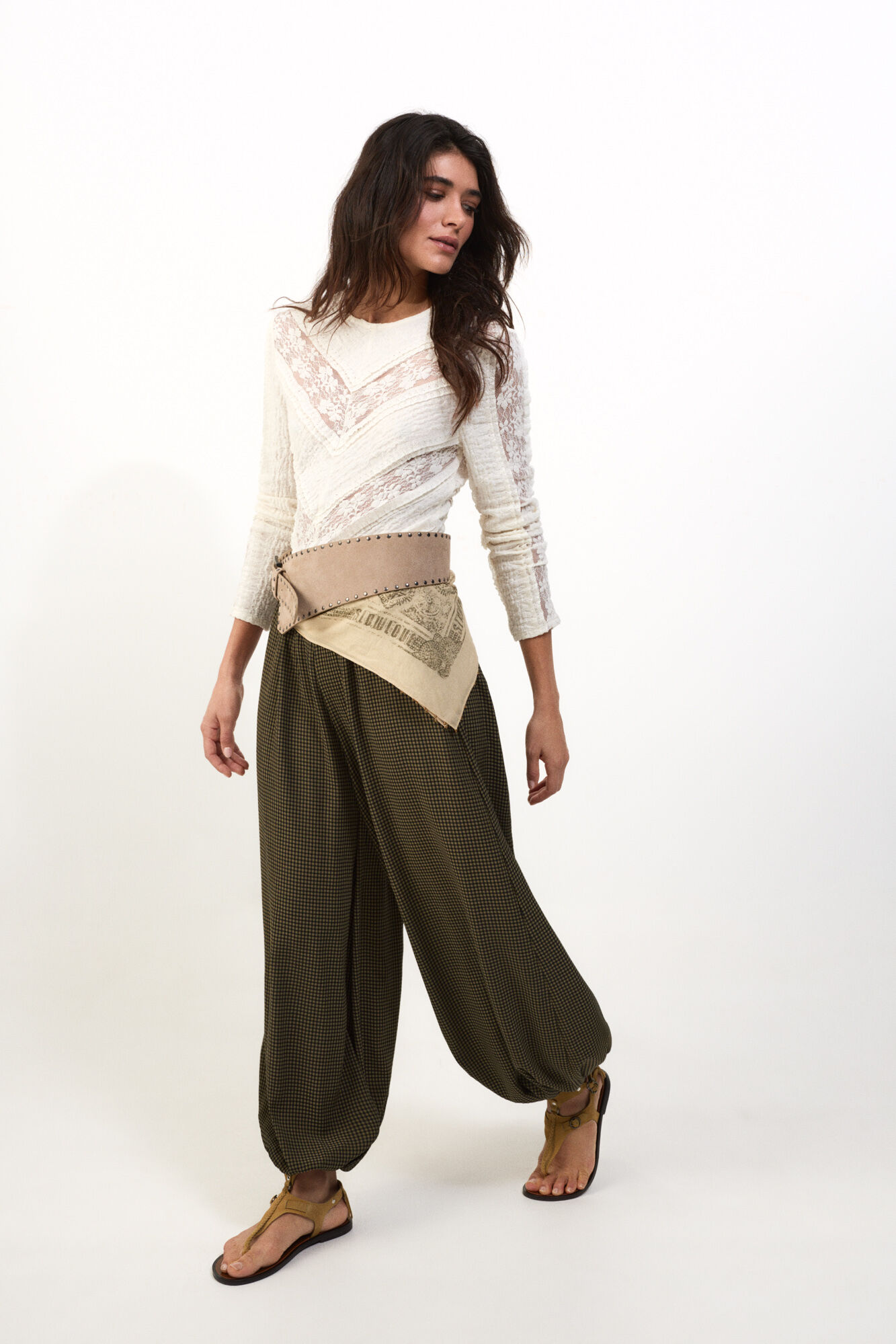 Slowlove Pantal&oacute;n bombacho cuadros