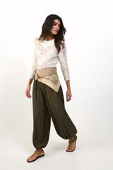 Slowlove Pantal&oacute;n bombacho cuadros Estampado verde