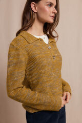 Slowlove Jersey polo jaspeado Dorado