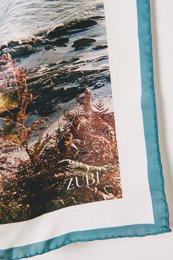 Zubi Pa&ntilde;uelo Seda Pragueira 65 x 65 Estampado azul