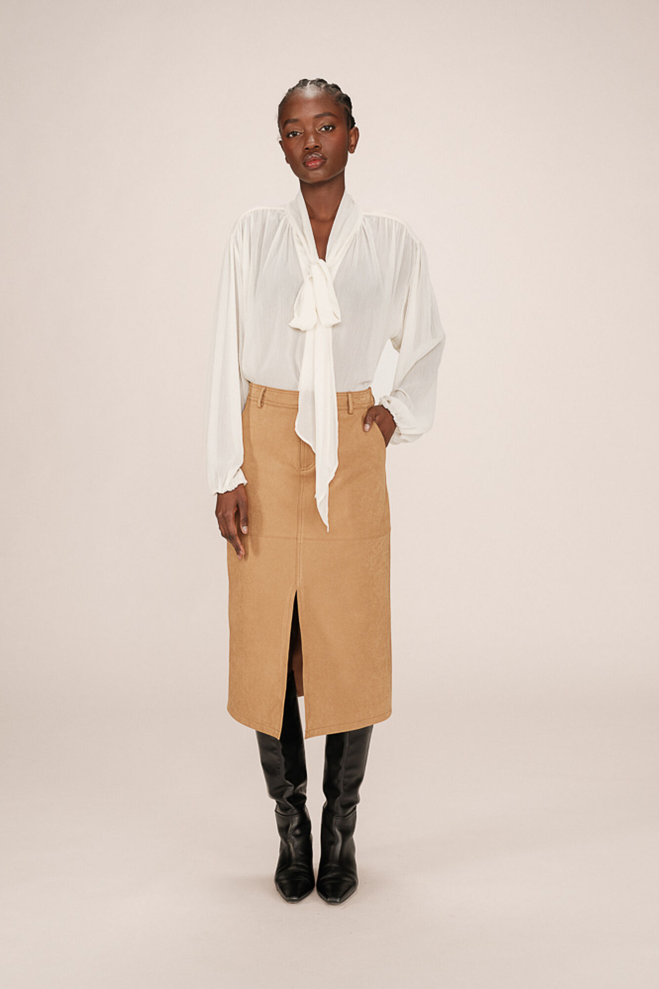 Grace & Mila Falda larga midi de ante sint&eacute;tico