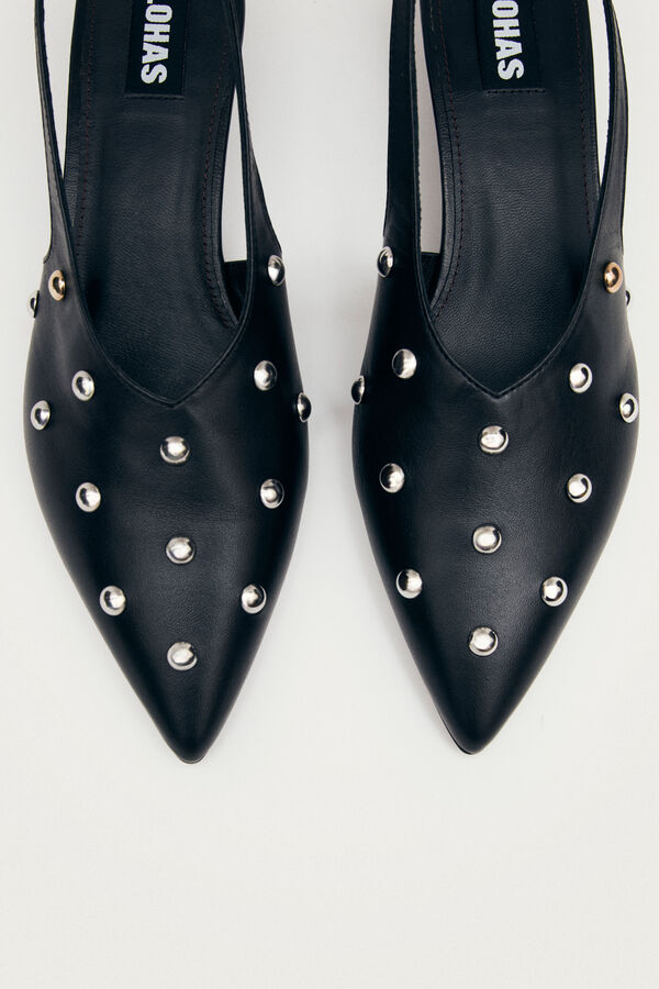 Alohas Zapatos de tac&oacute;n de cuero Eros Studs Negro