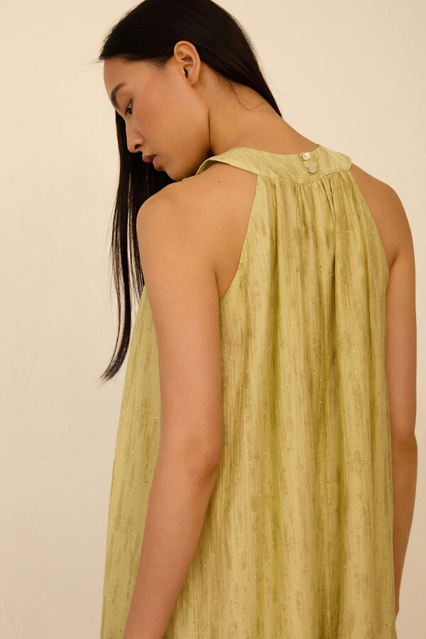Meisie Vestido largo cuello halter Amarillo
