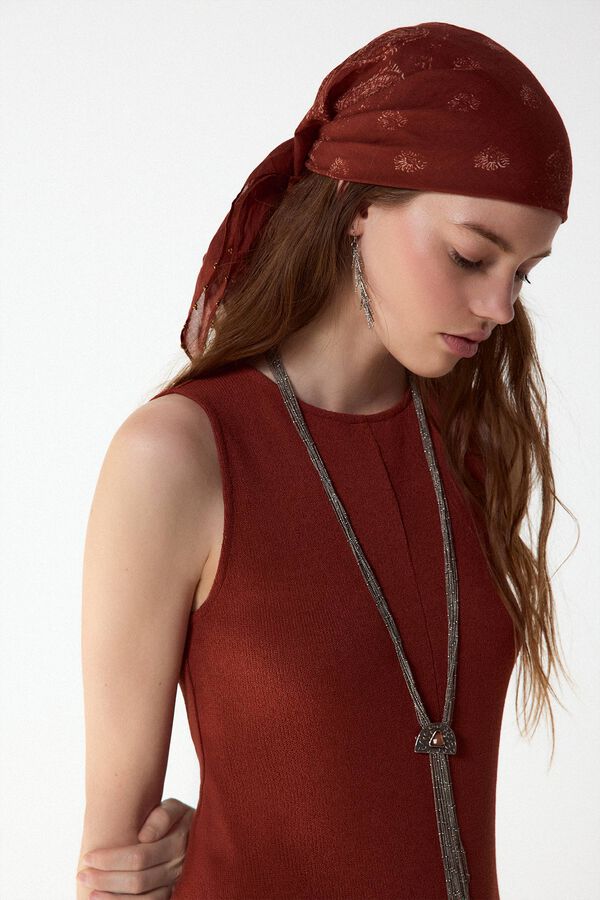 Slowlove Vestido b&aacute;sico estructura Marr&oacute;n