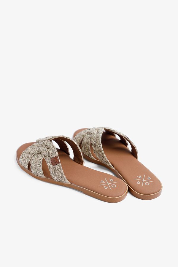 Popa Sandalia plana se&ntilde;ora Tufia India Marr&oacute;n