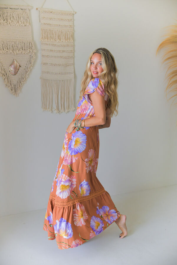 Jaase Vestido largo Carmen Naranja