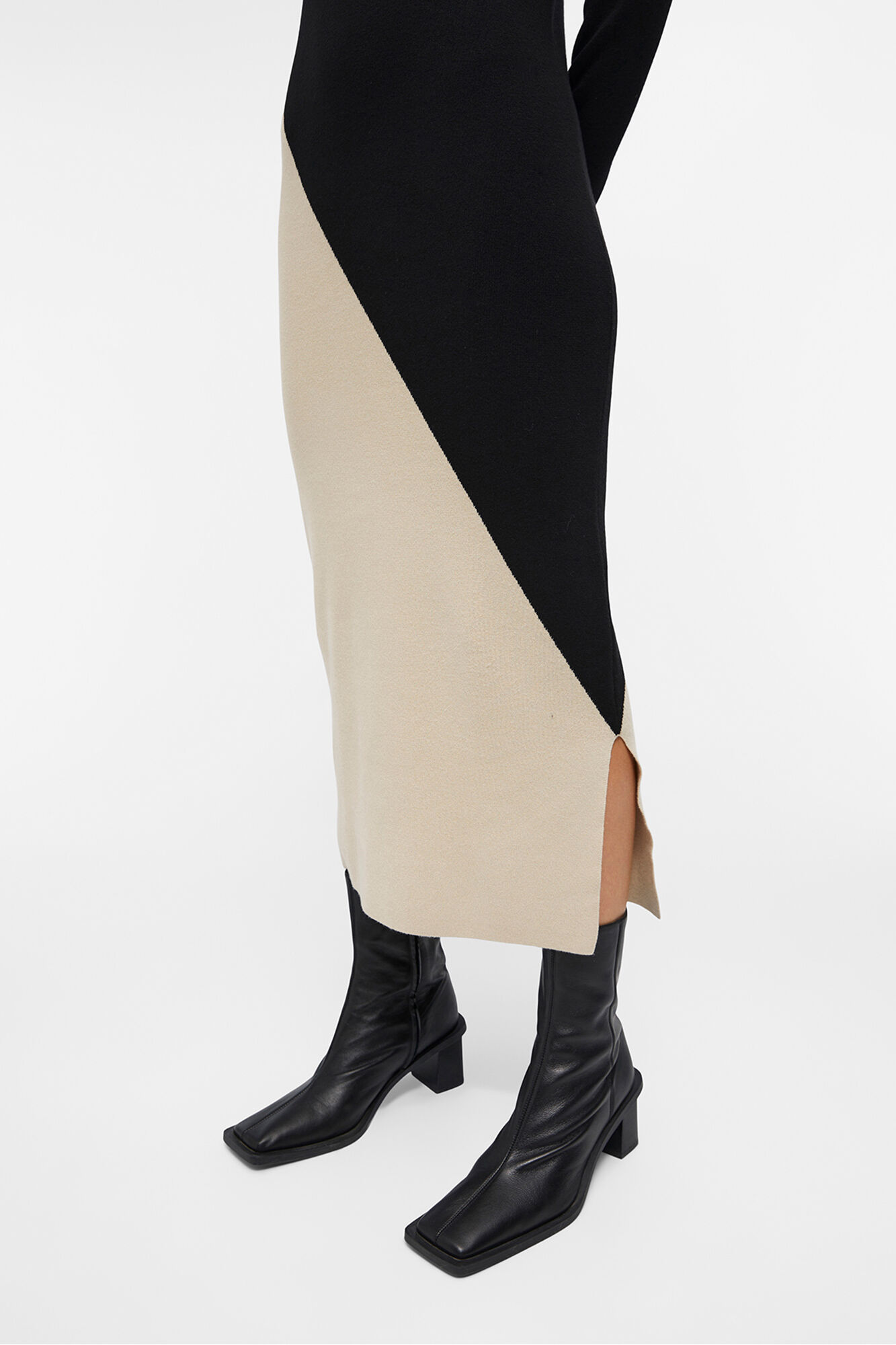 Object Vestido punto largo bicolor