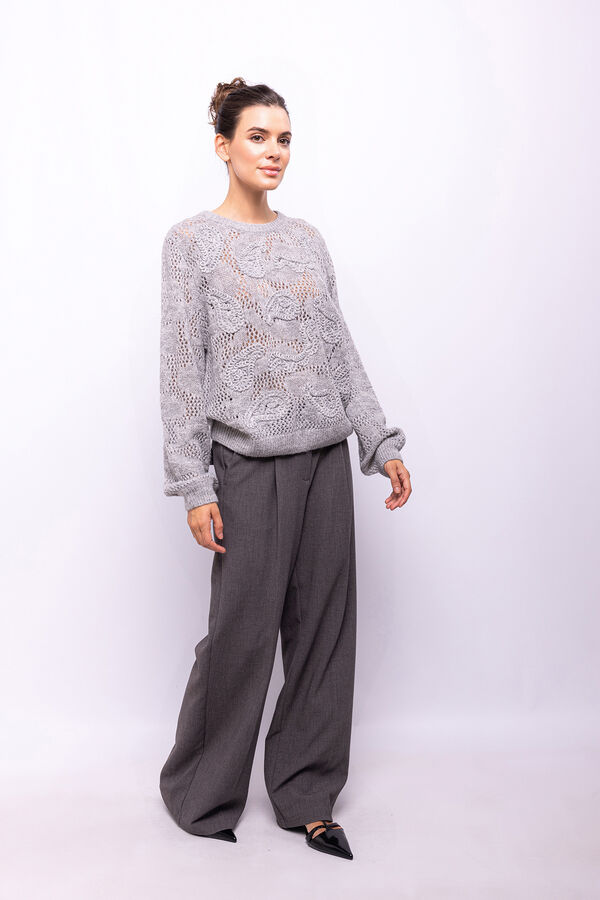 Object Jersey punto calado Gris