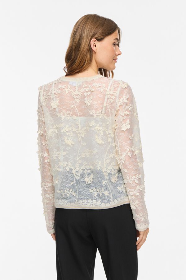 Vila C&aacute;rdigan de encaje floral Beige