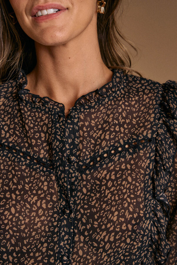 Pol&iacute;n Et Moi Camisa estampado Ini Negro
